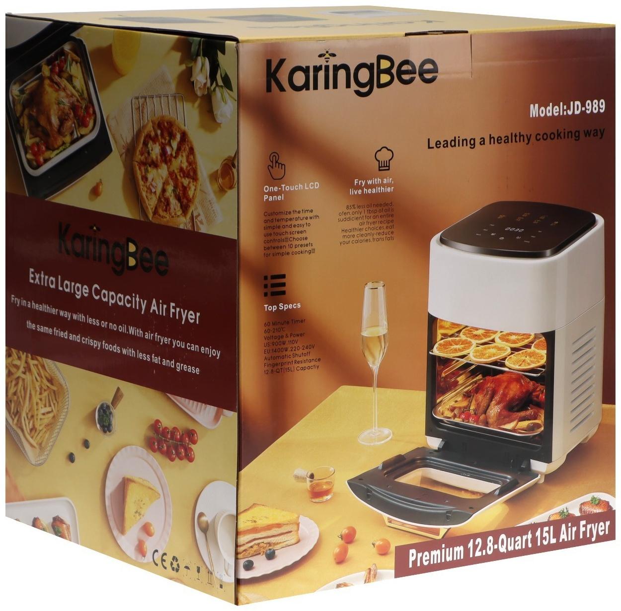 Аэрогриль KaringBee JD989, 1400 Вт, 15 л, чёрная