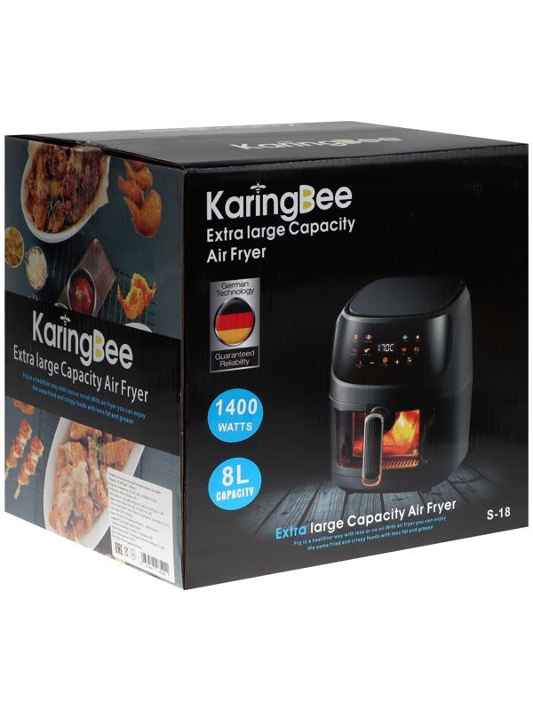 Аэрогриль KaringBee JD1189, 1400 Вт, 8 л, 60-200°C, чёрная
