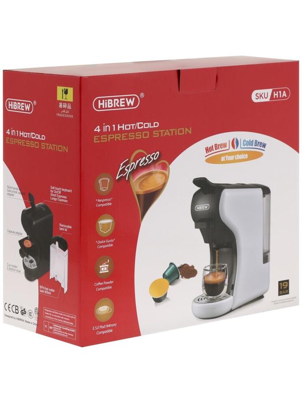 Кофемашина Hibrew H1A ST-504, автоматическая, 1450 Вт, 0.6 л, чёрная