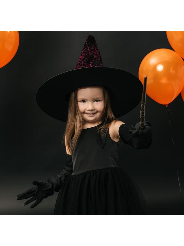 Карнавальный набор «Могущественная ведьма»: шляпа, перчатки, палочка