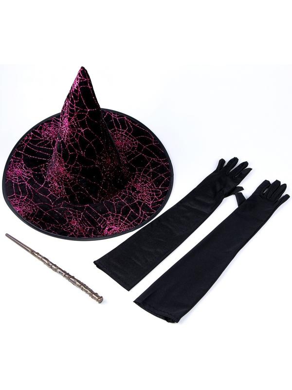 Карнавальный набор «Могущественная ведьма»: шляпа, перчатки, палочка