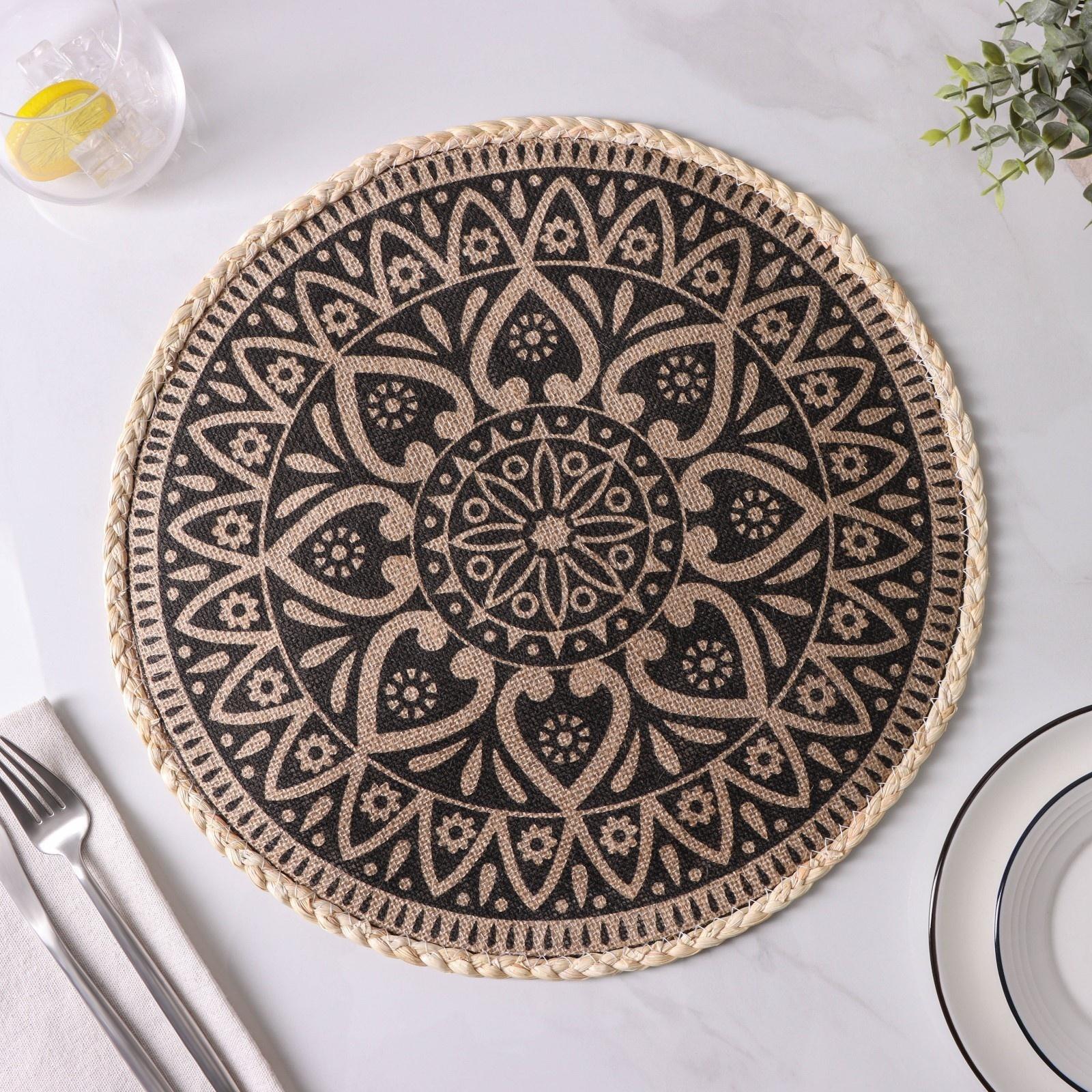 Салфетка сервировочная Доляна «Милли», d=38 см, цвет чёрный