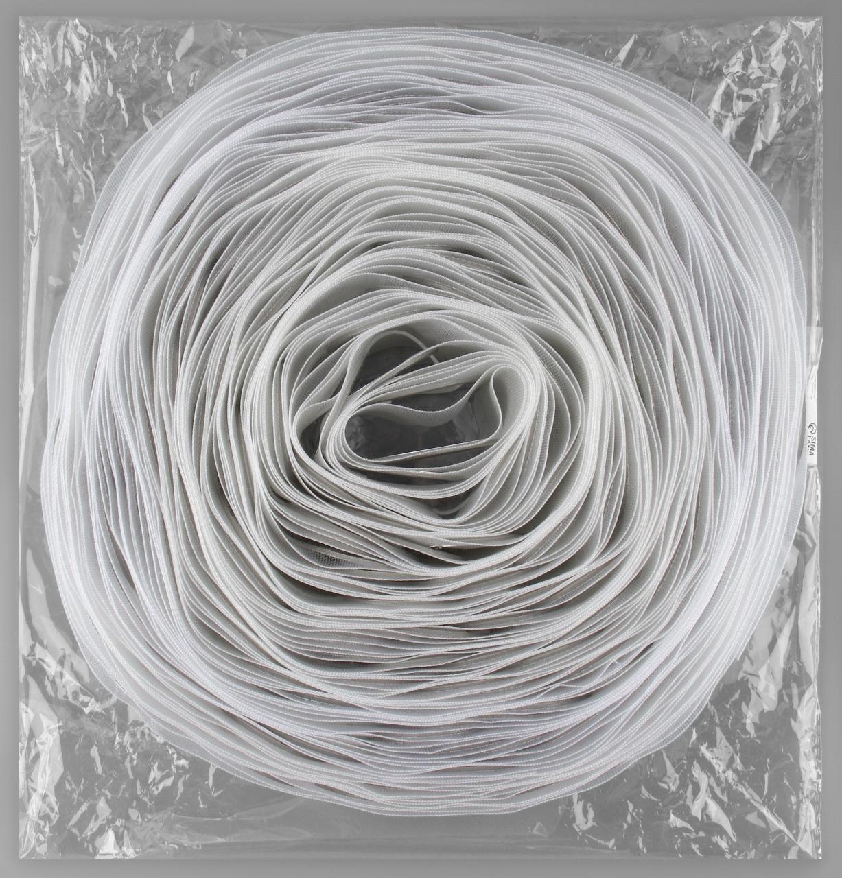 Шторная лента с люверсами, для драпировки, органза, d = 4,2 см, 8,5 см, 50 ± 1 м, цвет прозрачный/белый