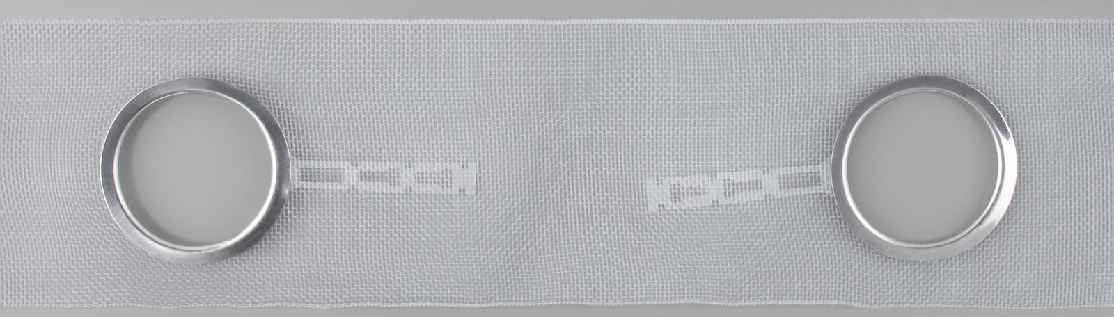 Шторная лента с люверсами, для драпировки, органза, d = 4,2 см, 8,5 см, 50 ± 1 м, цвет прозрачный/белый