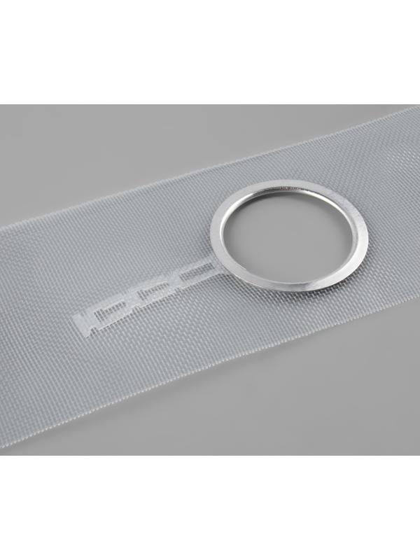 Шторная лента с люверсами, для драпировки, органза, d = 4,2 см, 8,5 см, 50 ± 1 м, цвет прозрачный/белый