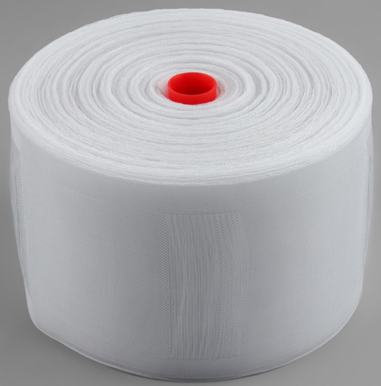 Шторная лента трубная, органза, 10 см, 50 ± 1 м, цвет прозрачный