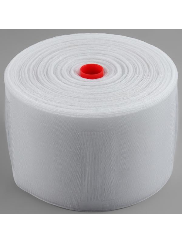 Шторная лента трубная, органза, 10 см, 50 ± 1 м, цвет прозрачный