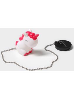 Пробка для ванны с игрушкой Доляна «Единорог», (диаметр верха 4,4 см, низа 3,9 см), цвет белый