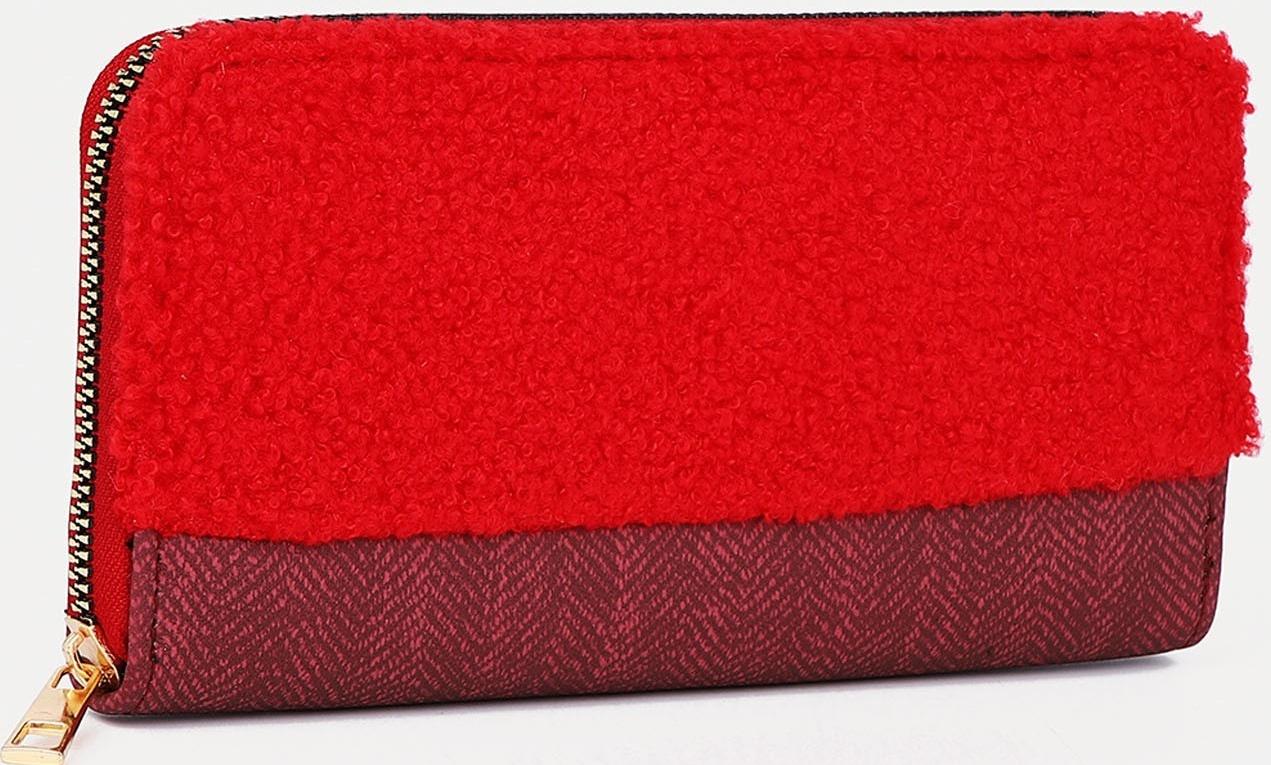 Кошелёк на молнии, цвет красный