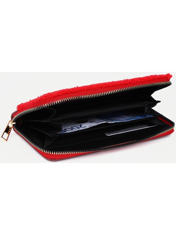 Кошелёк на молнии, цвет красный