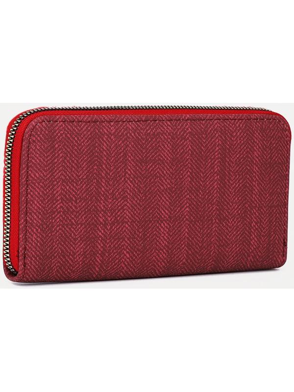 Кошелёк на молнии, цвет красный