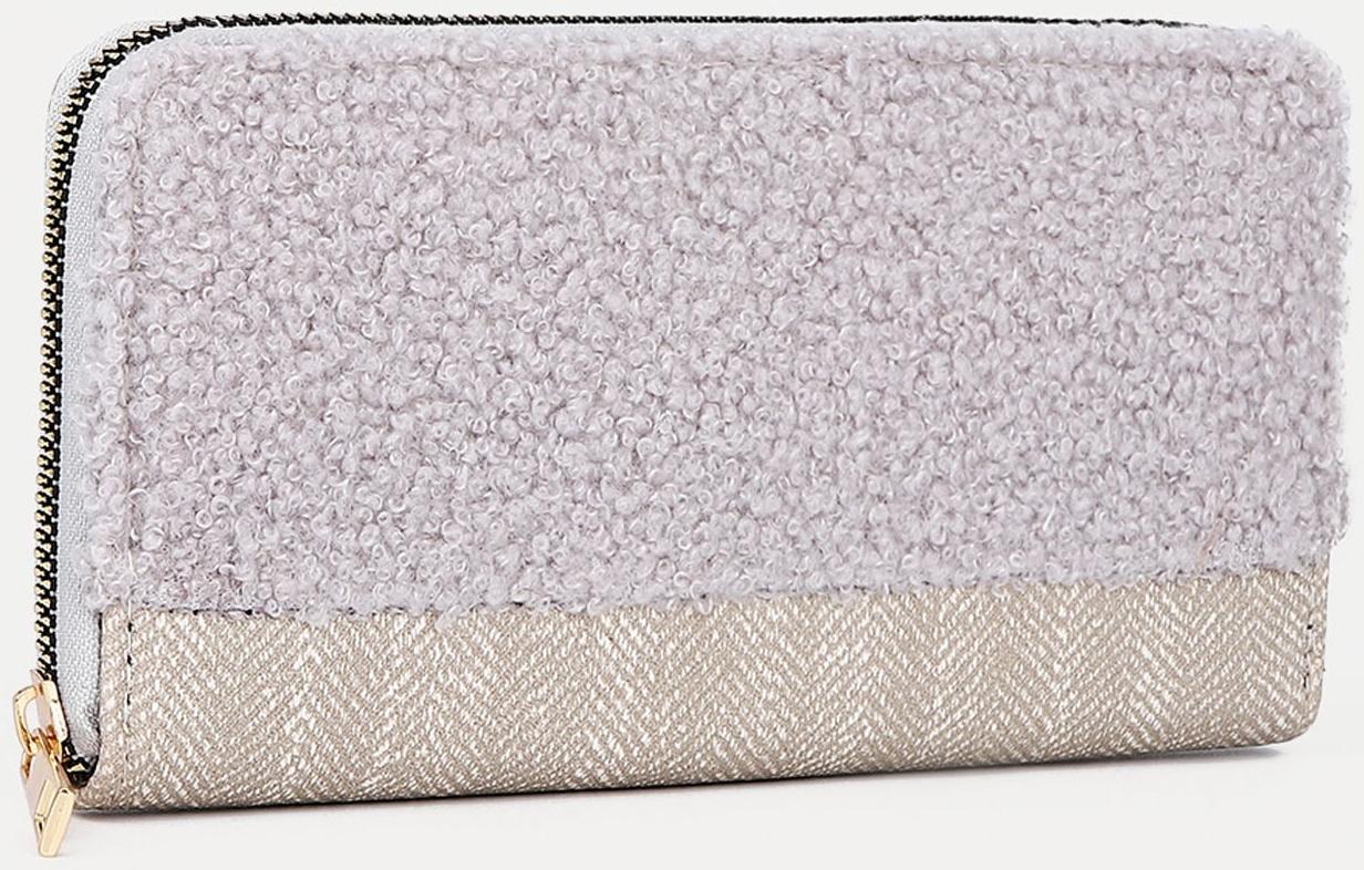 Кошелёк на молнии, цвет серый