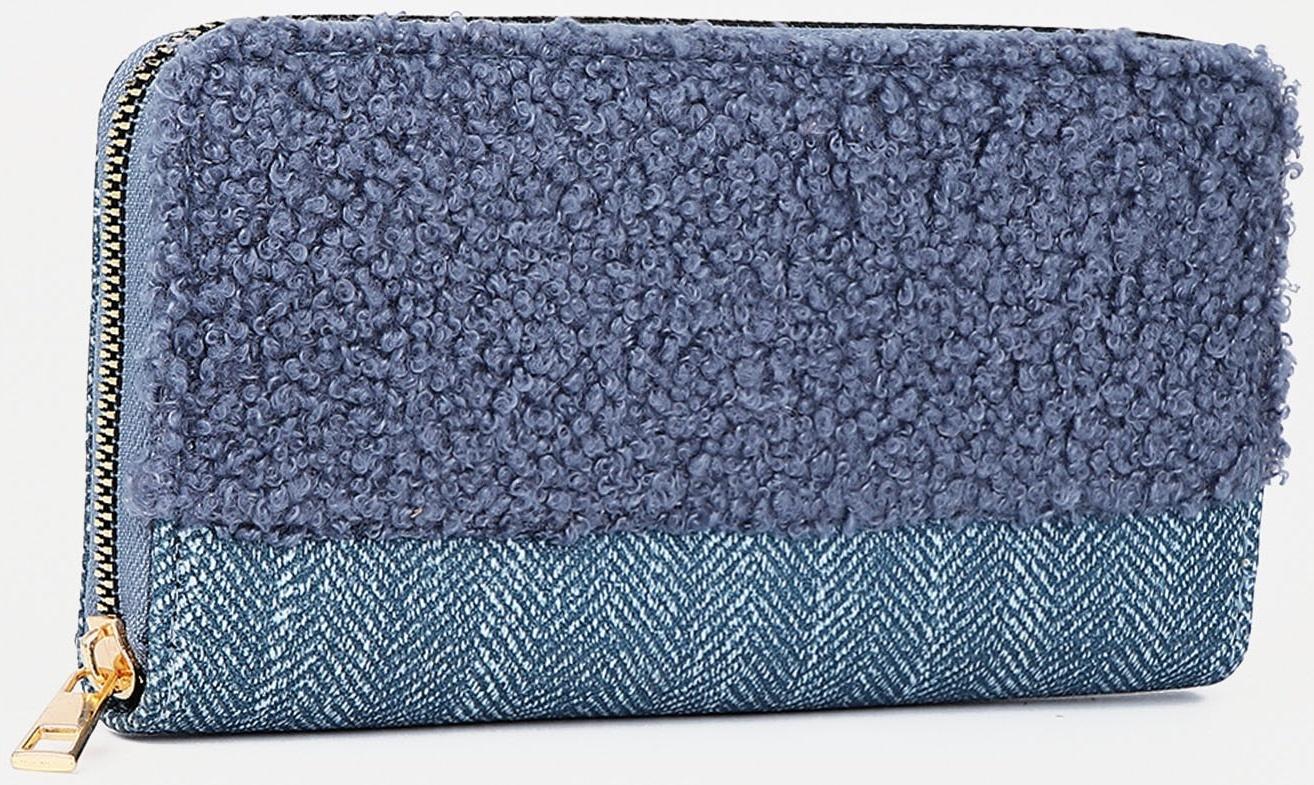 Кошелёк на молнии, цвет синий