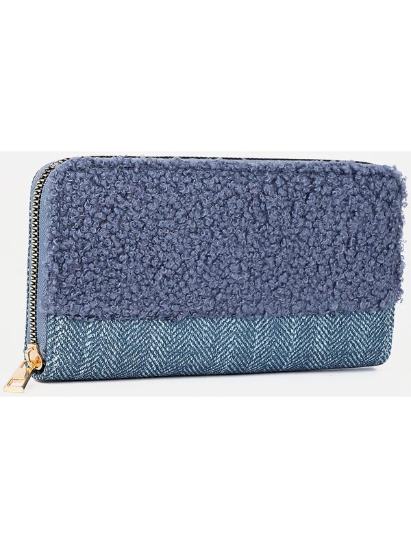 Кошелёк на молнии, цвет синий