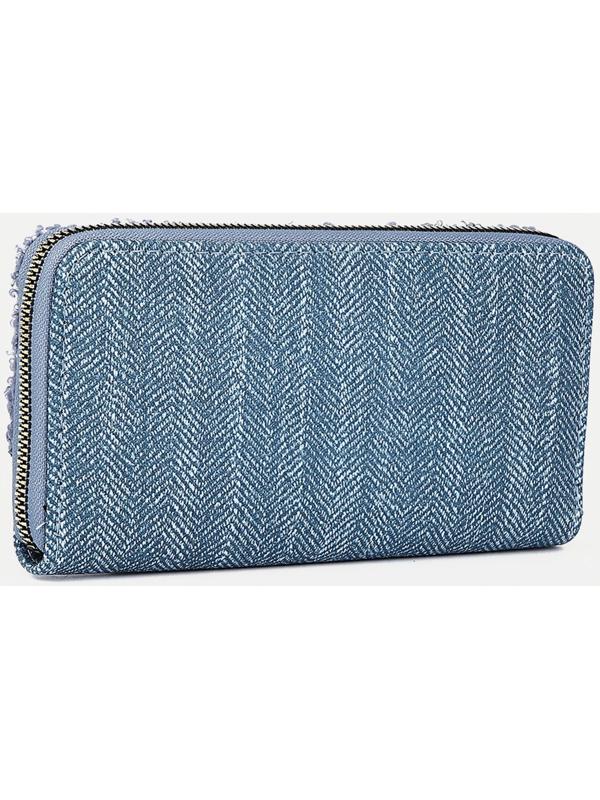 Кошелёк на молнии, цвет синий