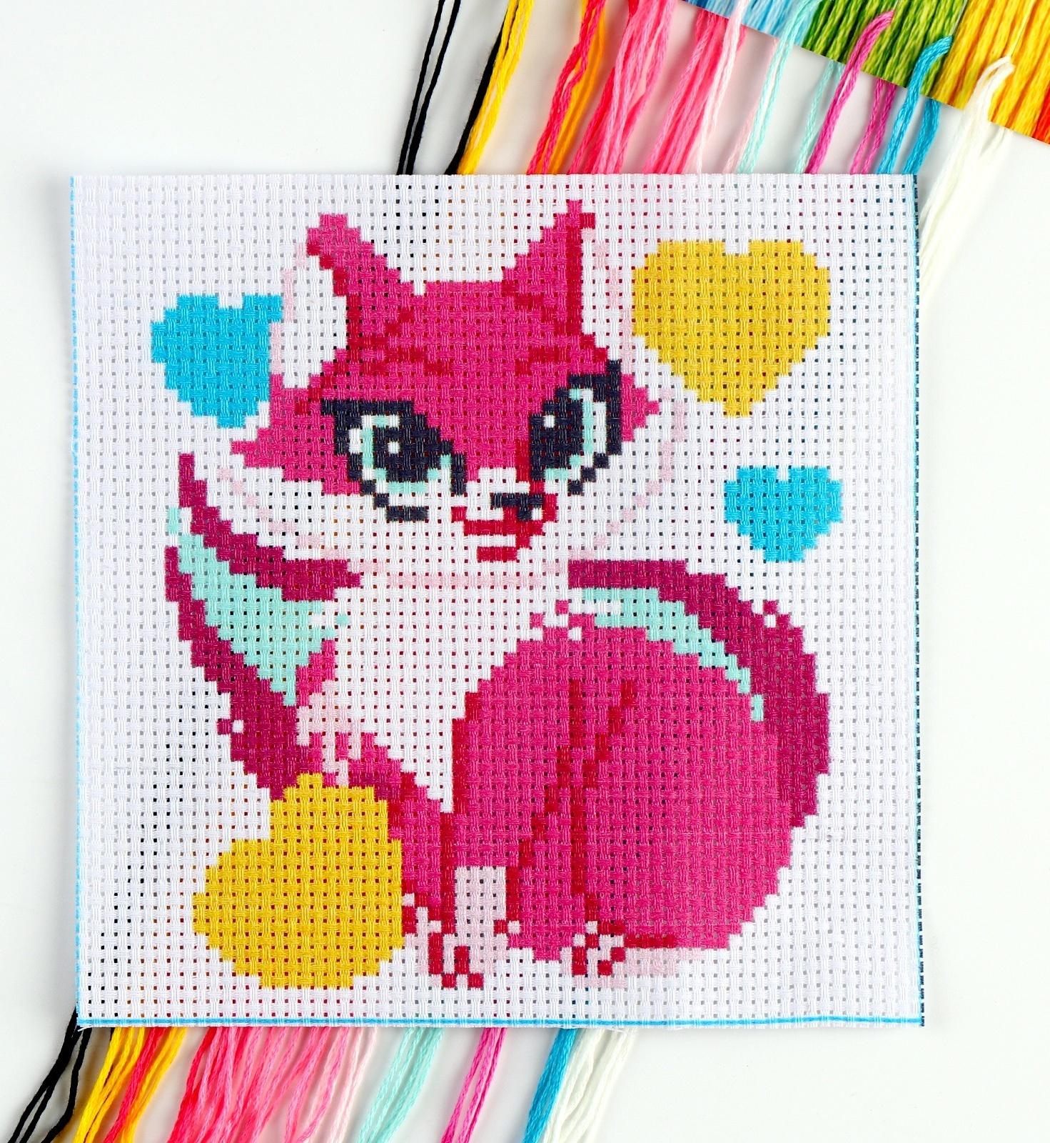 Вышивка крестиком «Сказочная кошечка», 15 х 15 см