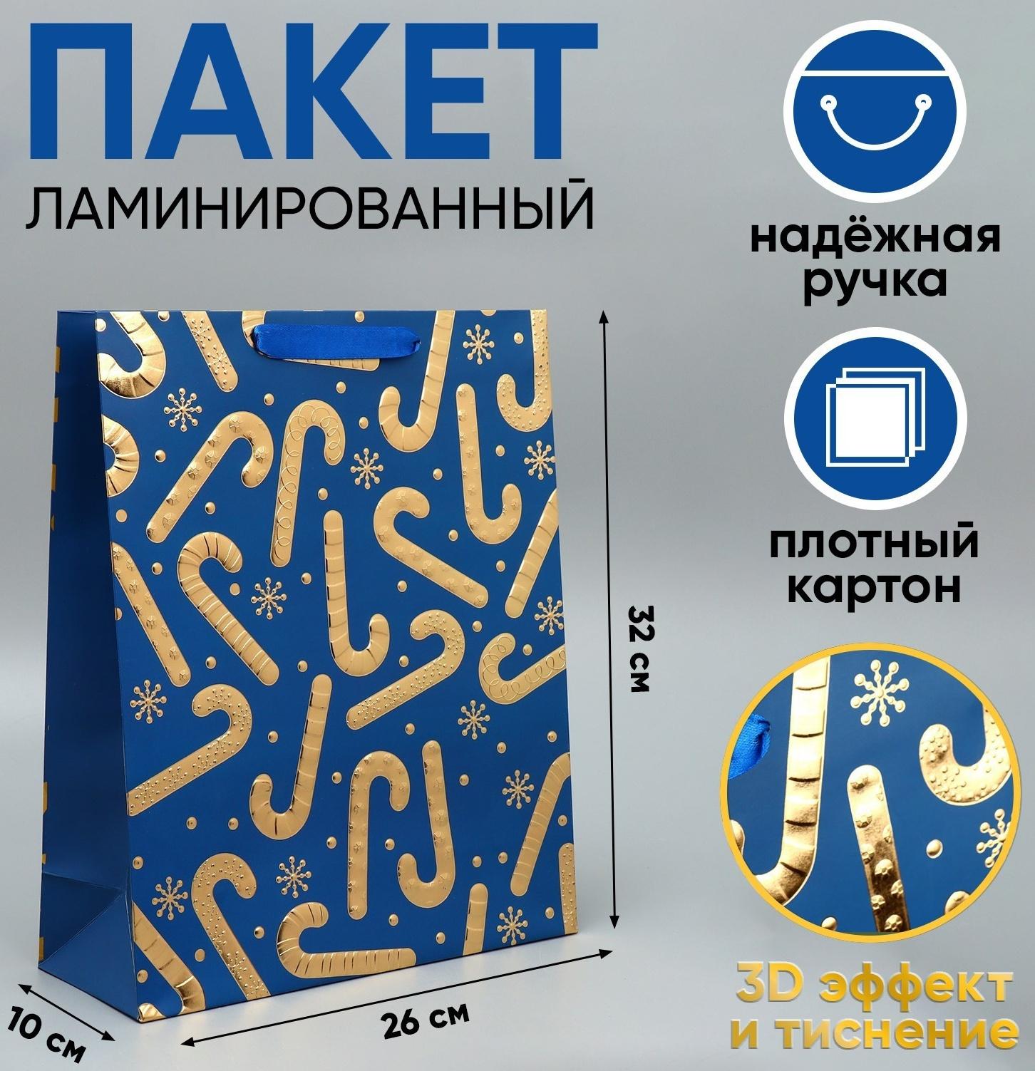 Пакет подарочный «Новогоднее настроение» 32 × 26 × 10 см