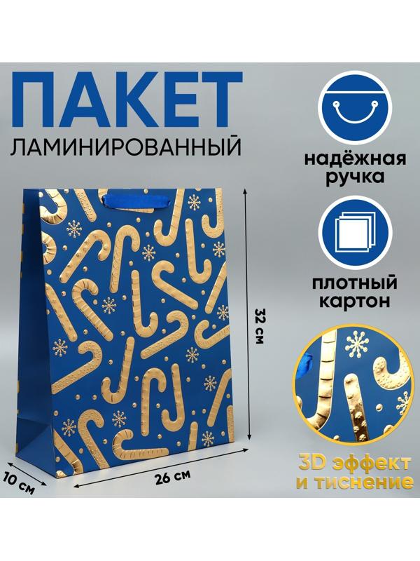 Пакет подарочный «Новогоднее настроение» 32 × 26 × 10 см