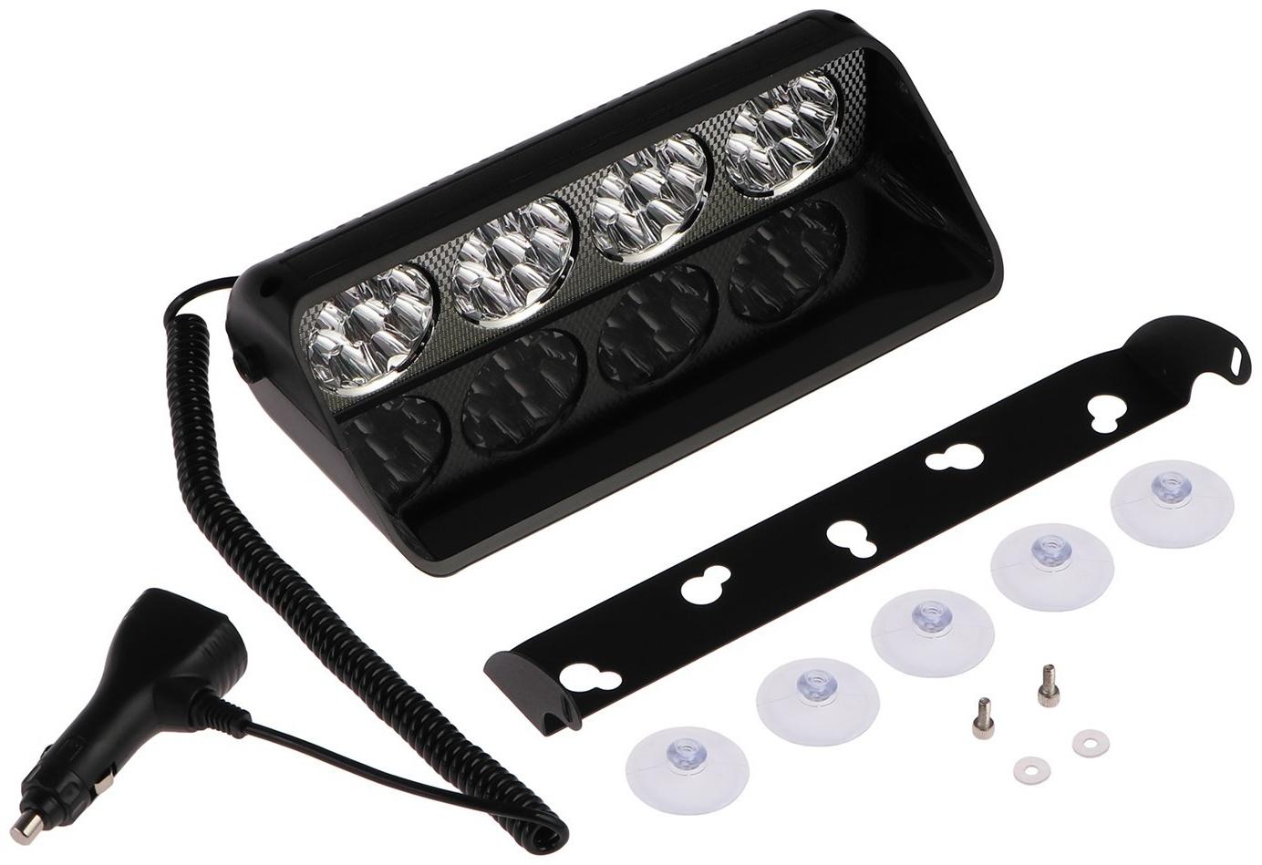 Сигнальный стробоскоп под лобовое стекло 36 LED, 12В, 15 режимов, красно-синий