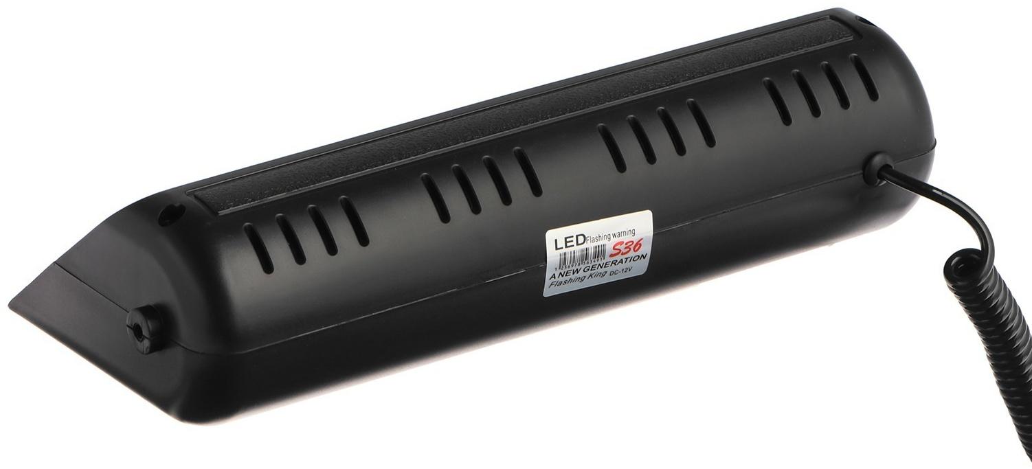 Сигнальный стробоскоп под лобовое стекло 36 LED, 12В, 15 режимов, красно-синий