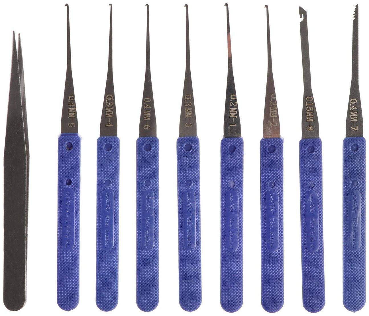 Ключ для ремонта замков автомобиля, набор 9 предметов