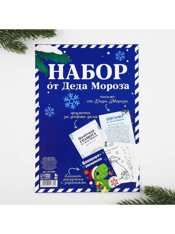 Подарочный набор: блокнот-раскраска, грамота, письмо от Дедушки Мороза «Дино»