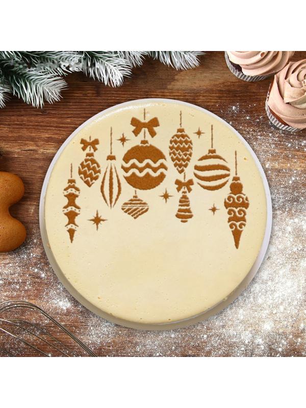 Набор круглых трафаретов «Новогодний», 22.4 х 19 см, 6 шт