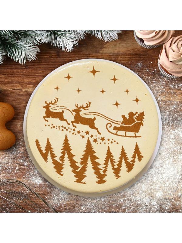 Набор круглых трафаретов «Новогодний», 22.4 х 19 см, 6 шт