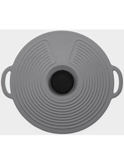 Силиконовая универсальная крышка Доляна, d=27,5 см, цвет серый