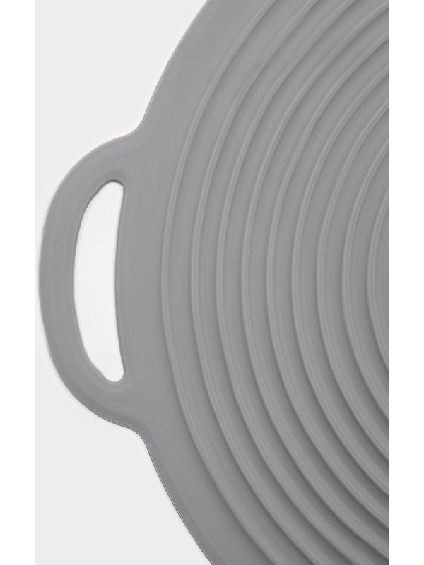 Силиконовая универсальная крышка Доляна, d=27,5 см, цвет серый