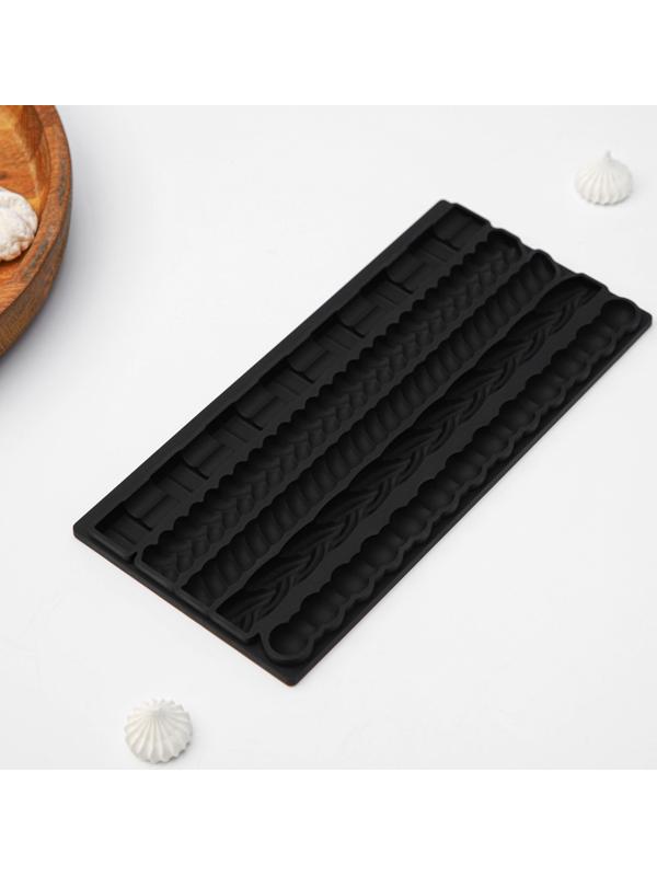 Силиконовый молд Доляна «Узоры», 25,5×12,5×1 см, цвет графит