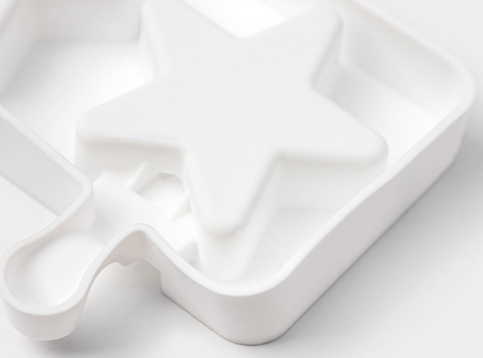 Форма силиконовая для мороженого Доляна «Звезда», 28,5×10,5×2 см, 4 ячейки, цвет белый