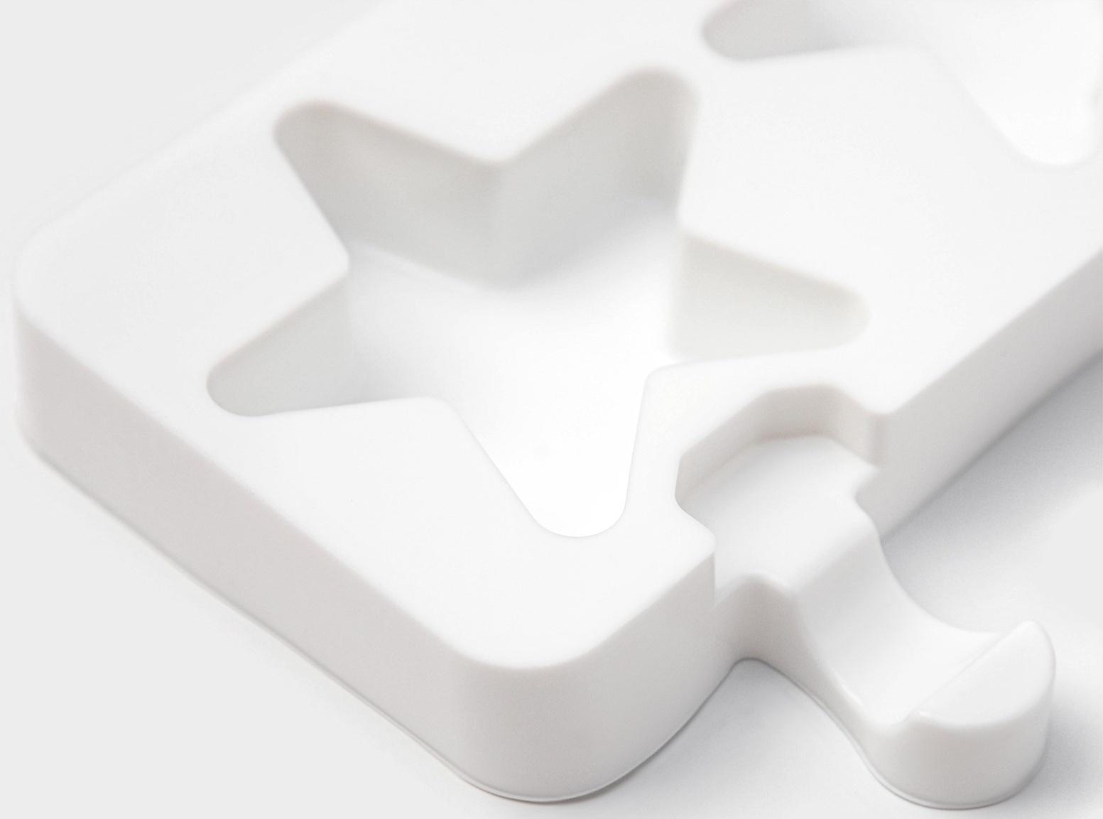 Форма силиконовая для мороженого Доляна «Звезда», 28,5×10,5×2 см, 4 ячейки, цвет белый