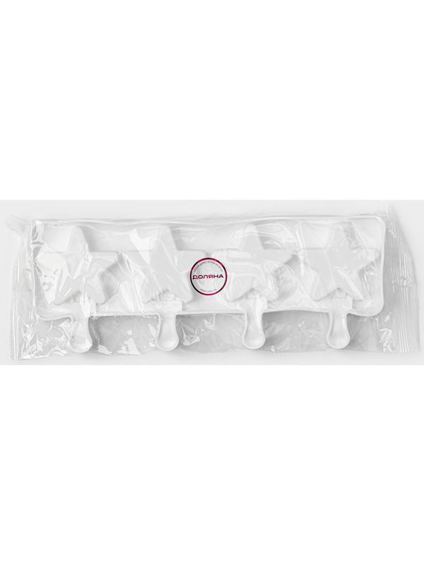 Форма силиконовая для мороженого Доляна «Звезда», 28,5×10,5×2 см, 4 ячейки, цвет белый