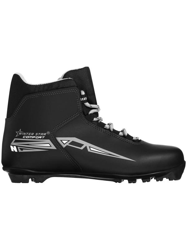 Ботинки лыжные Winter Star comfort, NNN, р. 40, цвет чёрный, лого серый