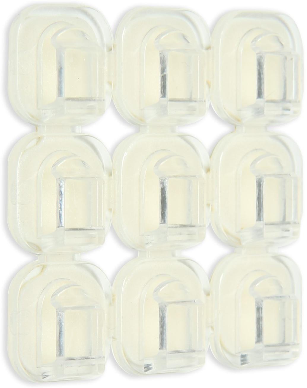 Держатель самоклеящийся для проводов и гирлянд ТУНДРА krep, 15х15 мм, 54 шт.