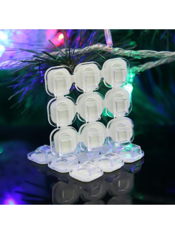 Держатель самоклеящийся для проводов и гирлянд ТУНДРА krep, 15х15 мм, 54 шт.