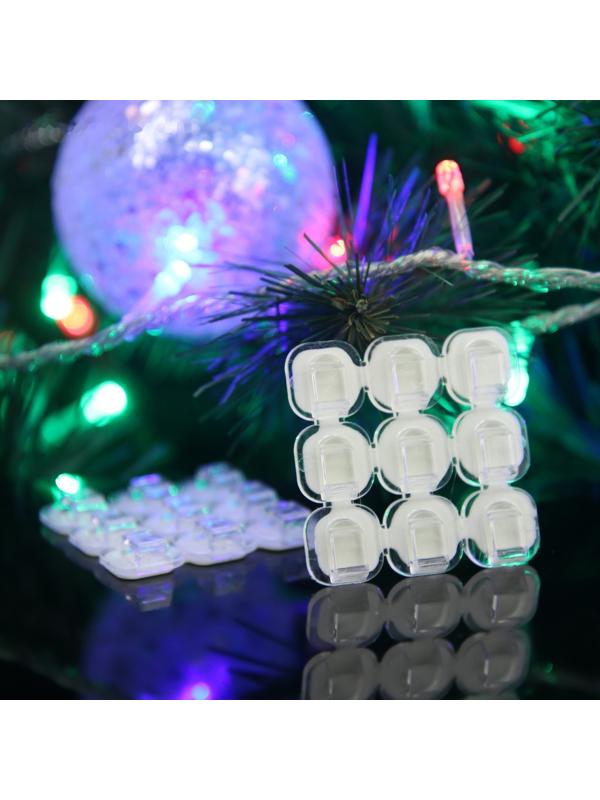 Держатель самоклеящийся для проводов и гирлянд ТУНДРА krep, 15х15 мм, 54 шт.