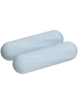 Гантели ONLYTOP для универсального отягощения, 2 шт., 1 кг, цвет голубой