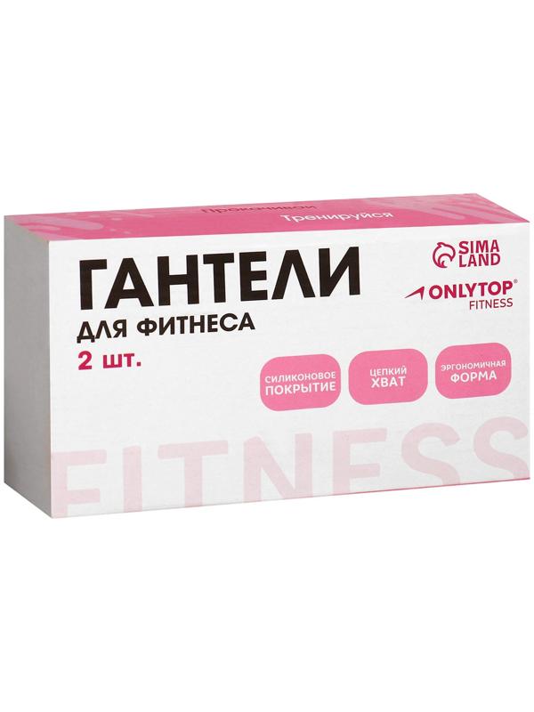 Гантели ONLYTOP для универсального отягощения, 2 шт., 1 кг, цвет голубой