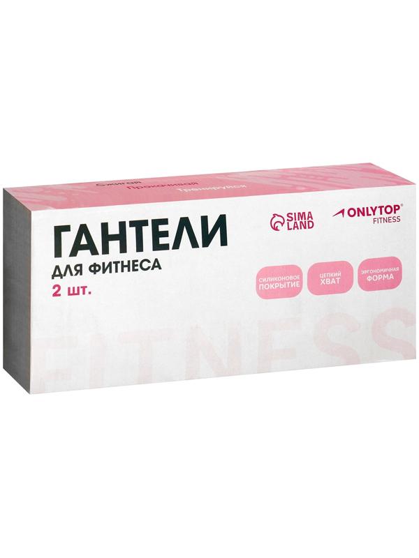 Гантели ONLYTOP для универсального отягощения, 2 шт., 2 кг, цвет чёрный