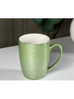 Кружка керамическая Доляна «Блеск», 350 мл, цвет зелёный