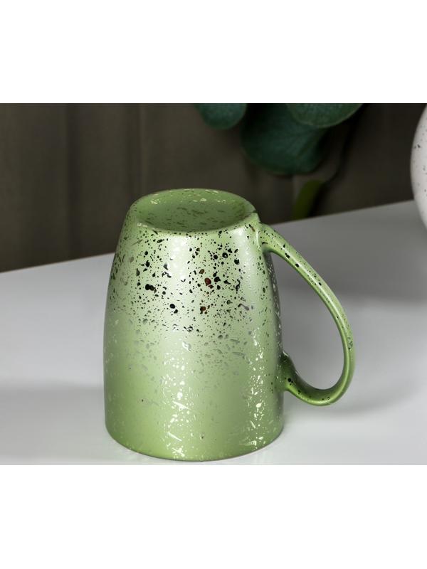 Кружка керамическая Доляна «Блеск», 350 мл, цвет зелёный