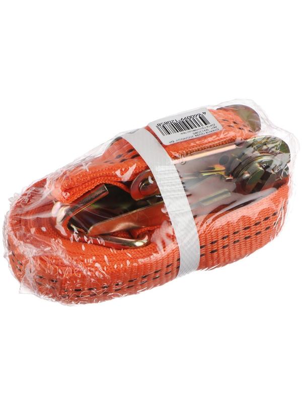 Стяжка груза TORSO с механизмом 110 мм, ширина ленты 25 мм, нагрузка 200/400 кг, длина 6 м