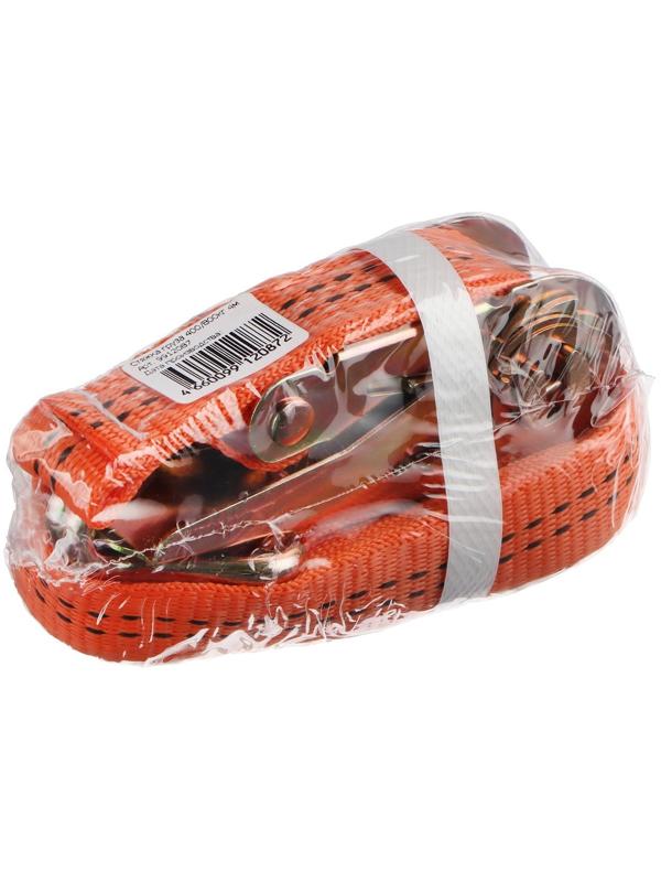 Стяжка груза TORSO с механизмом 110 мм, ширина ленты 25 мм, нагрузка 400/800 кг, длина 4 м