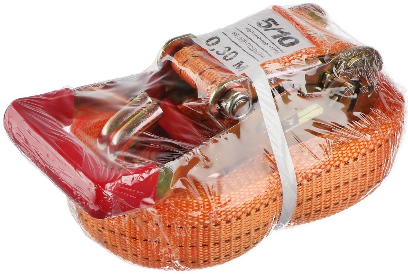 Стяжка груза TORSO с механизмом 230 мм, ширина ленты 50 мм, нагрузка 5/10 т, длина 10 м