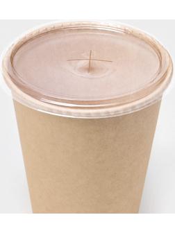 Крышка одноразовая для стакана с отверстием под трубочку, d=9,5 см, цвет прозрачный