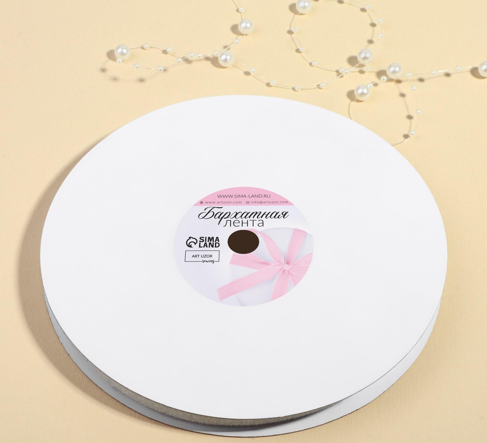 Лента бархатная, с серебряным люрексом, 10 мм, 18 ± 1 м, цвет белый №01