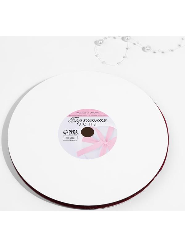 Лента бархатная, с золотым люрексом, 6 мм, 18 ± 1 м, цвет бордовый №46