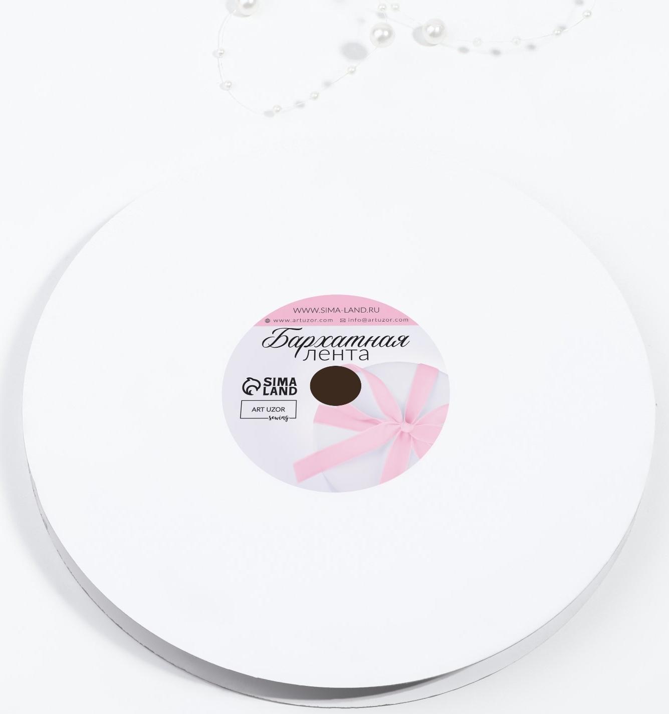 Лента бархатная, с серебряным люрексом, 10 мм, 18 ± 1 м, цвет чёрный №03